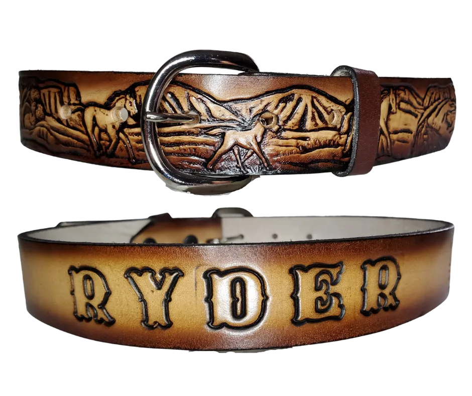 "Lil Stallion" KIDS/CHILDRENS NAME Leather Belt  "Quick Ship"