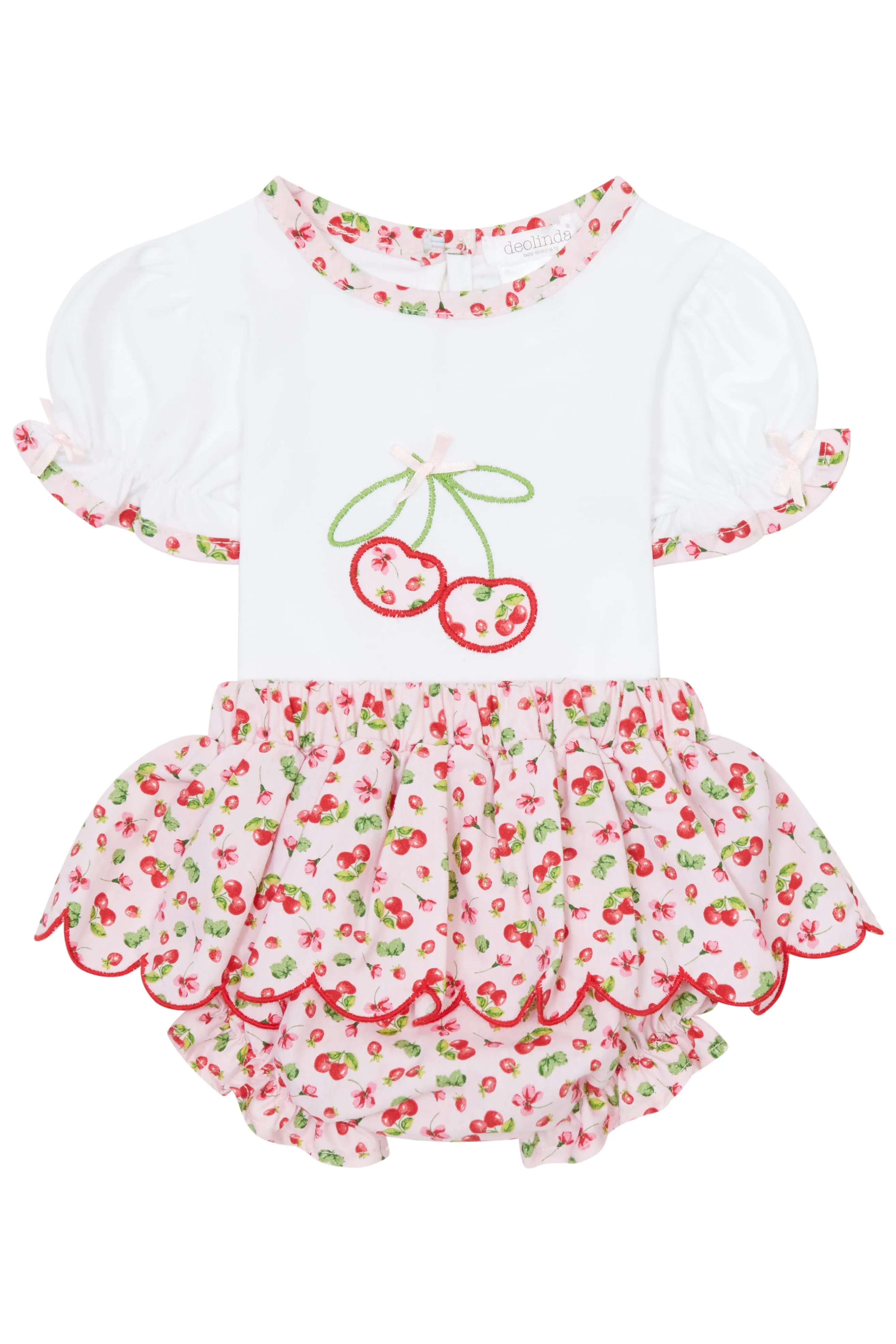 "Lulu" Pink Cherry Top & Bloomers