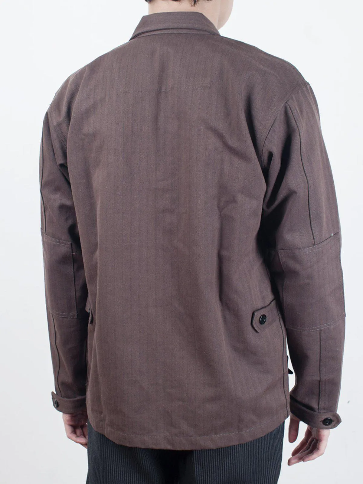Qutn Field Jacket II Brown Herringbone