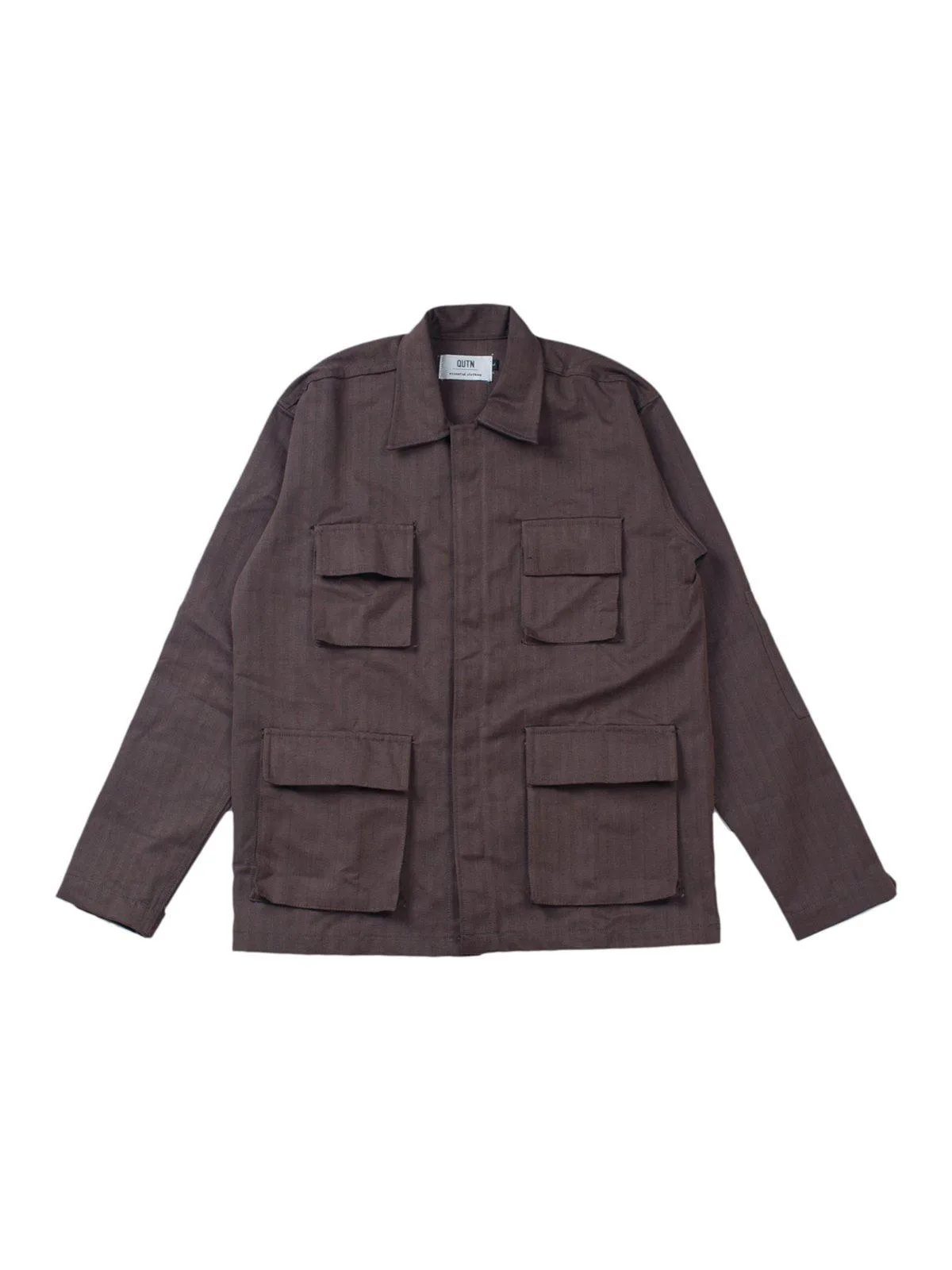 Qutn Field Jacket II Brown Herringbone