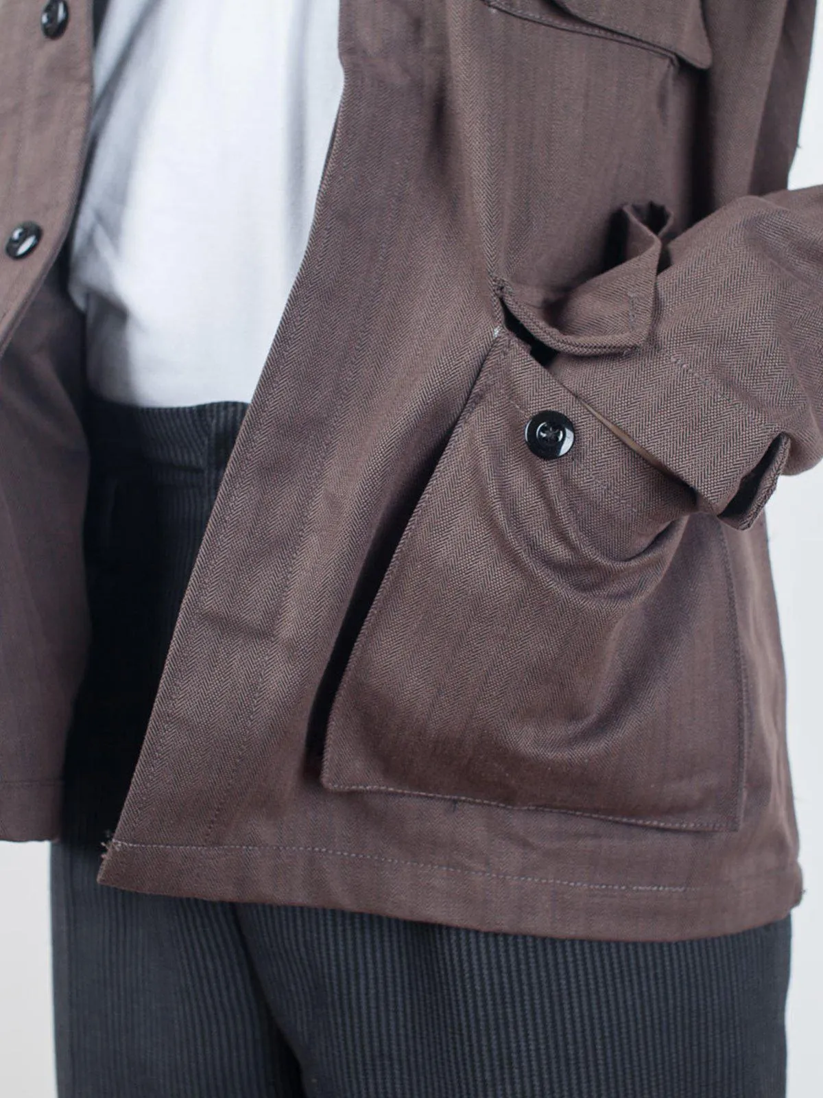 Qutn Field Jacket II Brown Herringbone