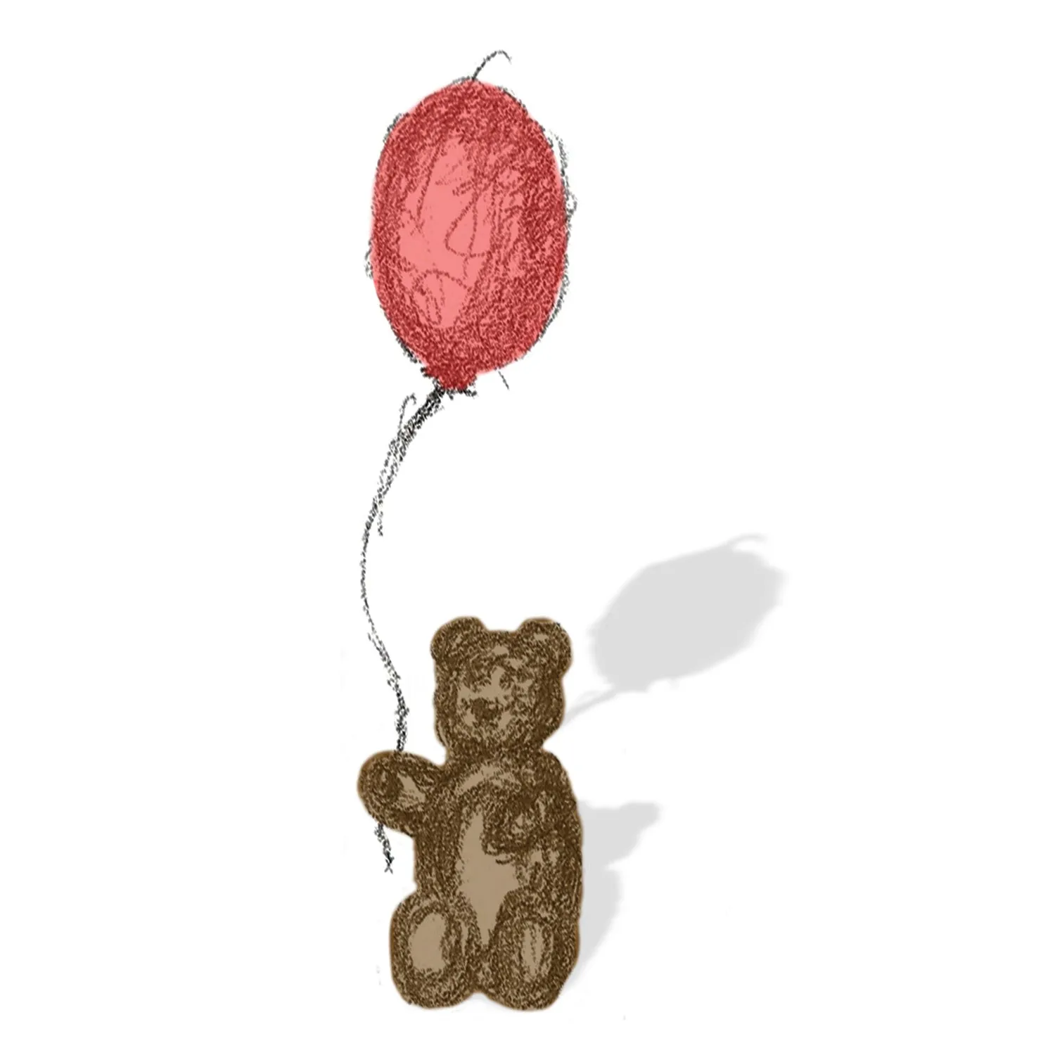 Red Balloon Teddy Bear Sketch Women's Short Sleeve Graphic Tee