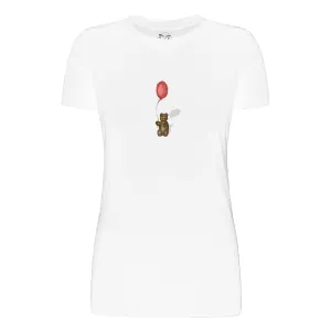 Red Balloon Teddy Bear Sketch Women's Short Sleeve Graphic Tee