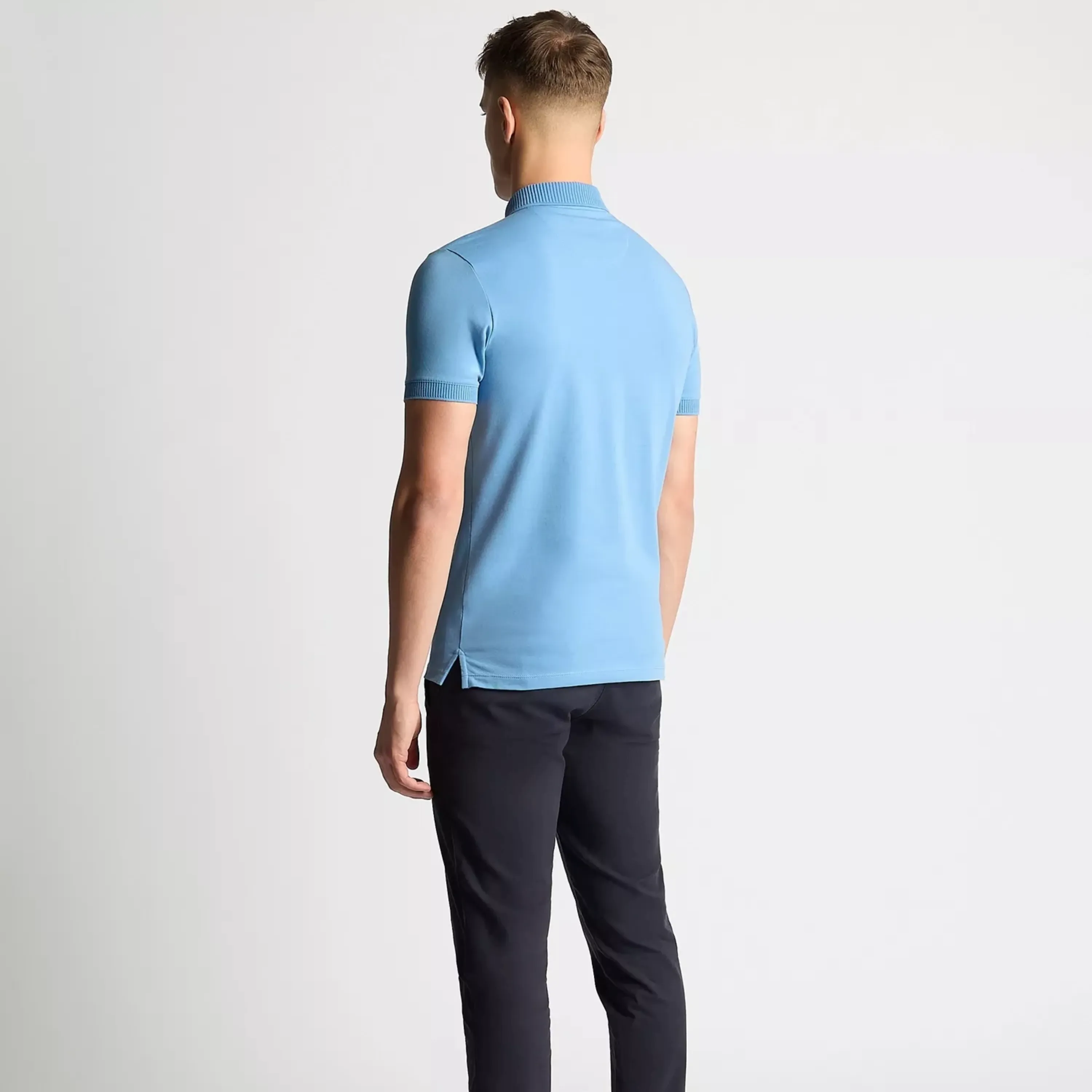 Remus Tapered Fit Cotton-Stretch Polo Shirt - Sky Blue
