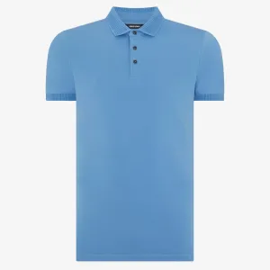 Remus Tapered Fit Cotton-Stretch Polo Shirt - Sky Blue