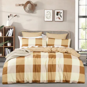 Renee Taylor 300 TC Cotton Reversible Quilt Cover Sets - Berlin Checks