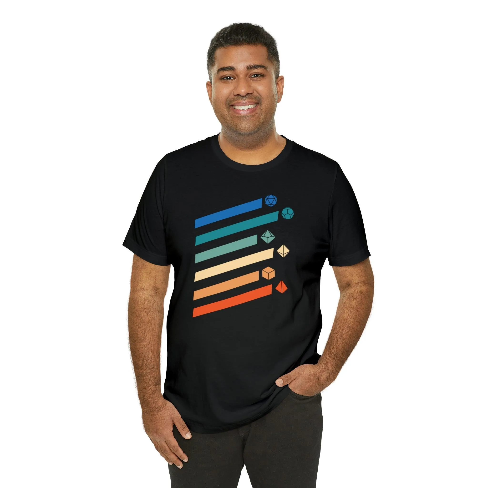 Retro Polyhedral dice Tee | DM shirt | Dungeon Master gift | dnd tshirt | Gaming shirt | dungeons and dragons Short Sleeve Tee rpg shirt