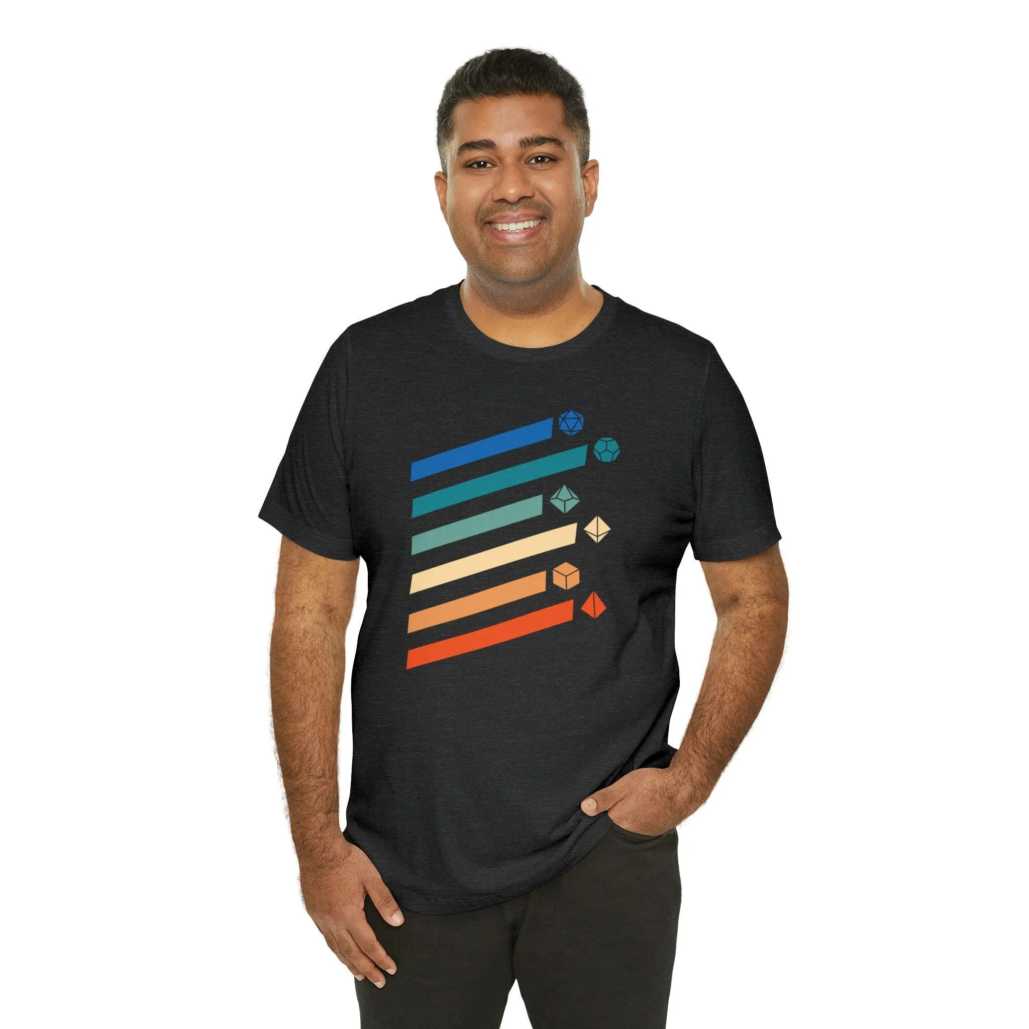 Retro Polyhedral dice Tee | DM shirt | Dungeon Master gift | dnd tshirt | Gaming shirt | dungeons and dragons Short Sleeve Tee rpg shirt