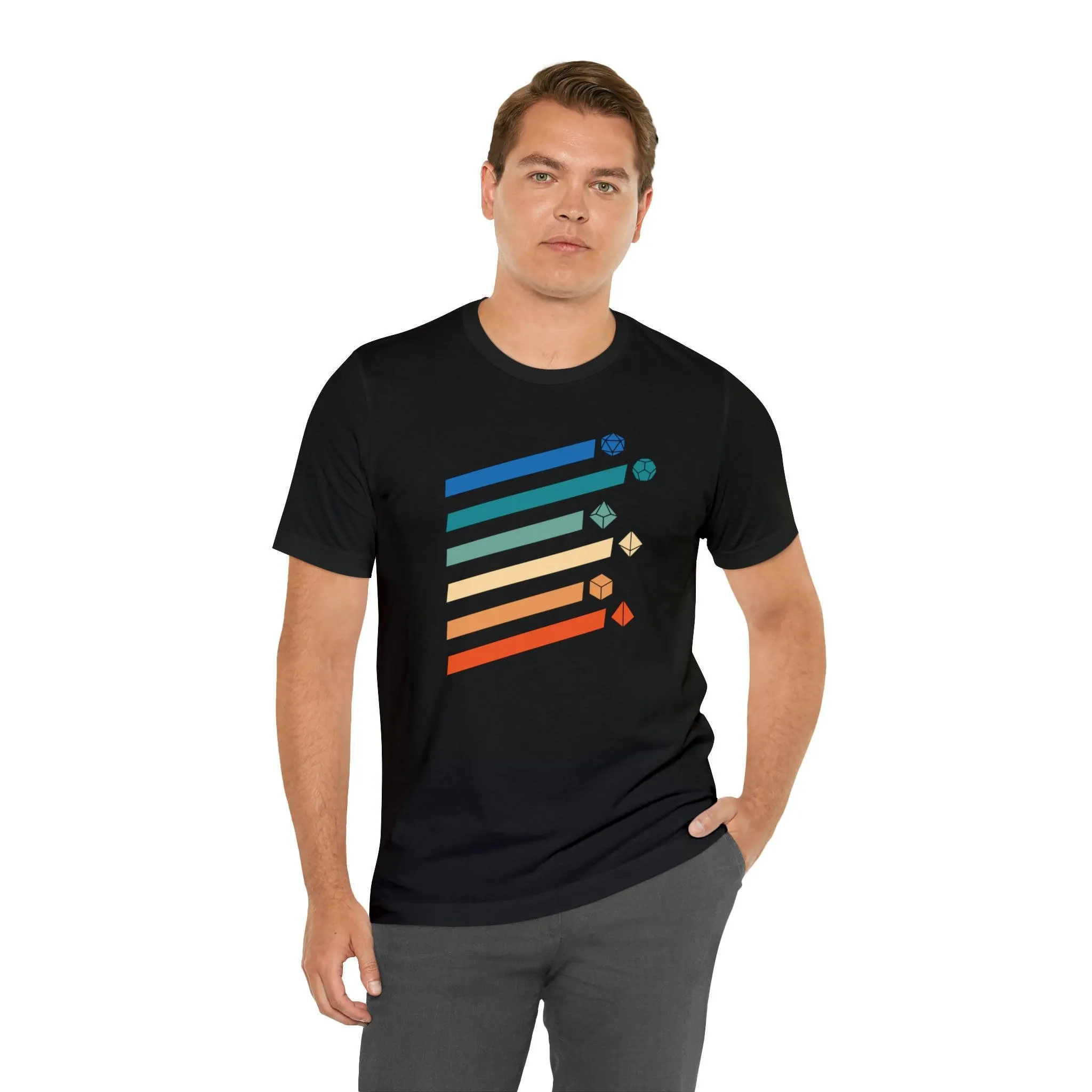 Retro Polyhedral dice Tee | DM shirt | Dungeon Master gift | dnd tshirt | Gaming shirt | dungeons and dragons Short Sleeve Tee rpg shirt