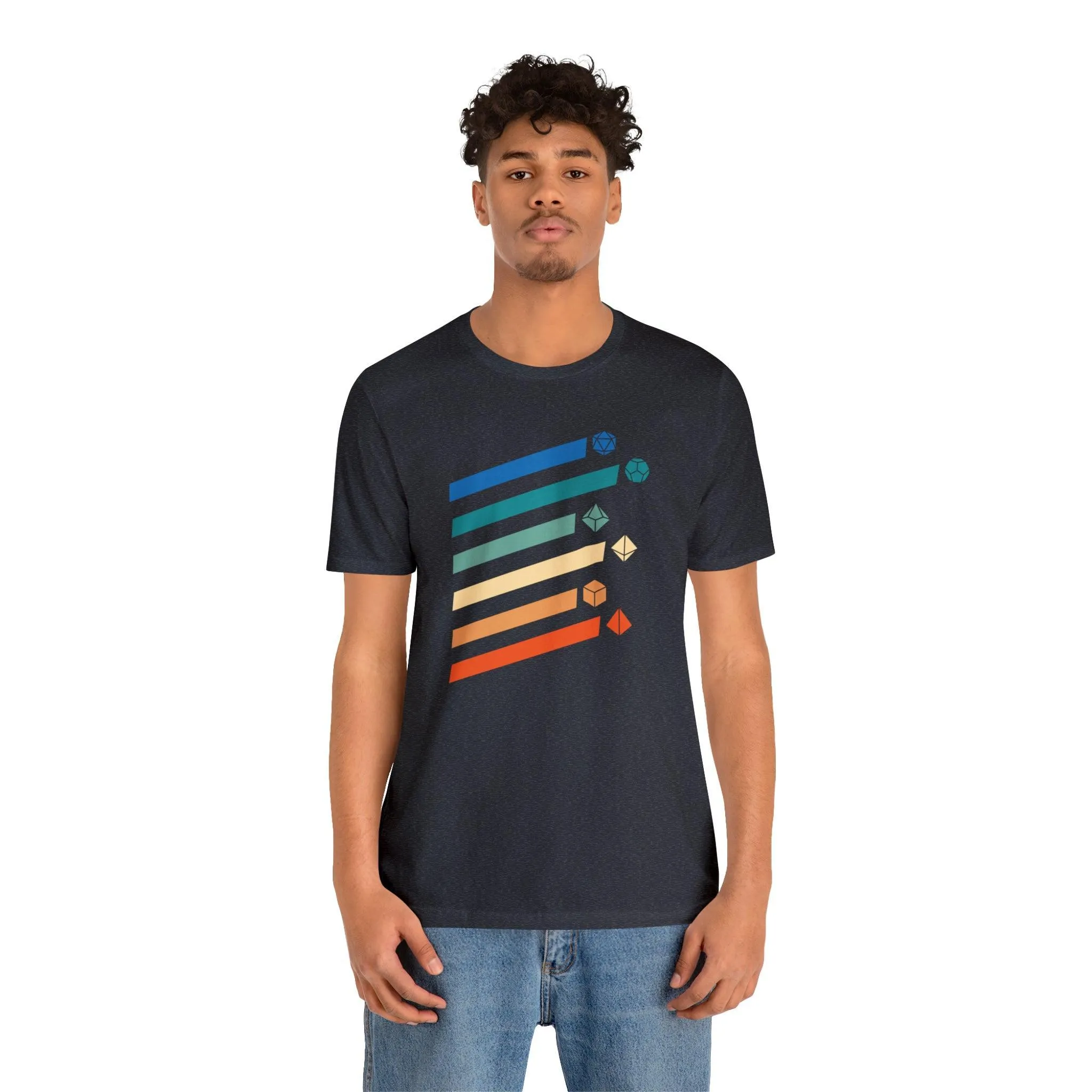 Retro Polyhedral dice Tee | DM shirt | Dungeon Master gift | dnd tshirt | Gaming shirt | dungeons and dragons Short Sleeve Tee rpg shirt
