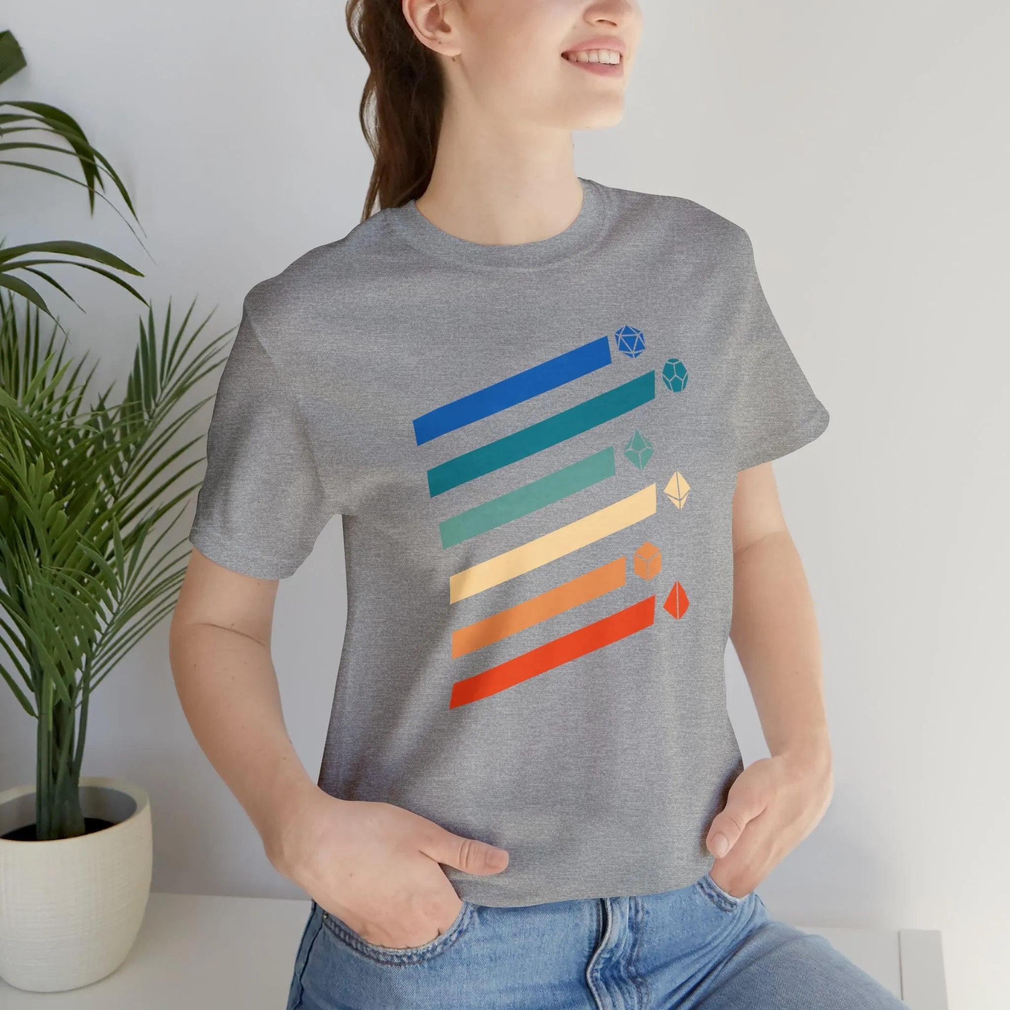 Retro Polyhedral dice Tee | DM shirt | Dungeon Master gift | dnd tshirt | Gaming shirt | dungeons and dragons Short Sleeve Tee rpg shirt
