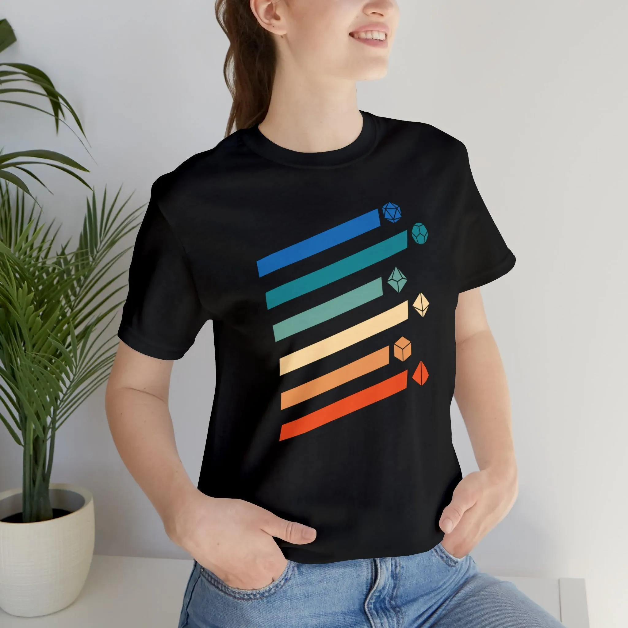 Retro Polyhedral dice Tee | DM shirt | Dungeon Master gift | dnd tshirt | Gaming shirt | dungeons and dragons Short Sleeve Tee rpg shirt