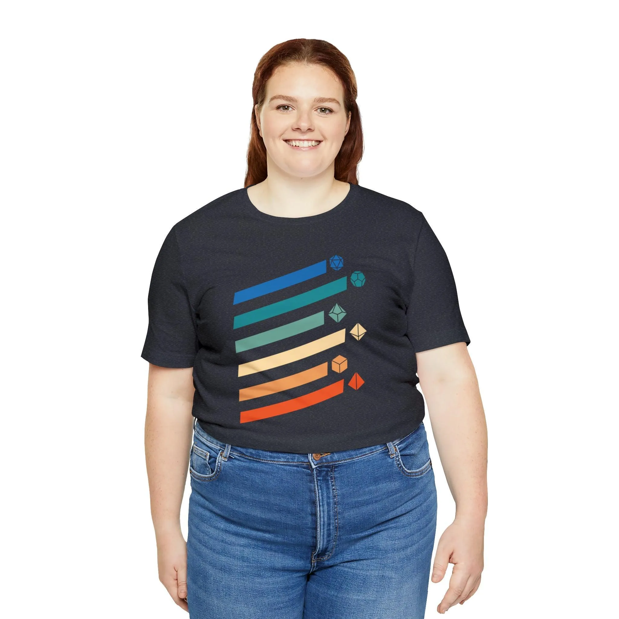 Retro Polyhedral dice Tee | DM shirt | Dungeon Master gift | dnd tshirt | Gaming shirt | dungeons and dragons Short Sleeve Tee rpg shirt