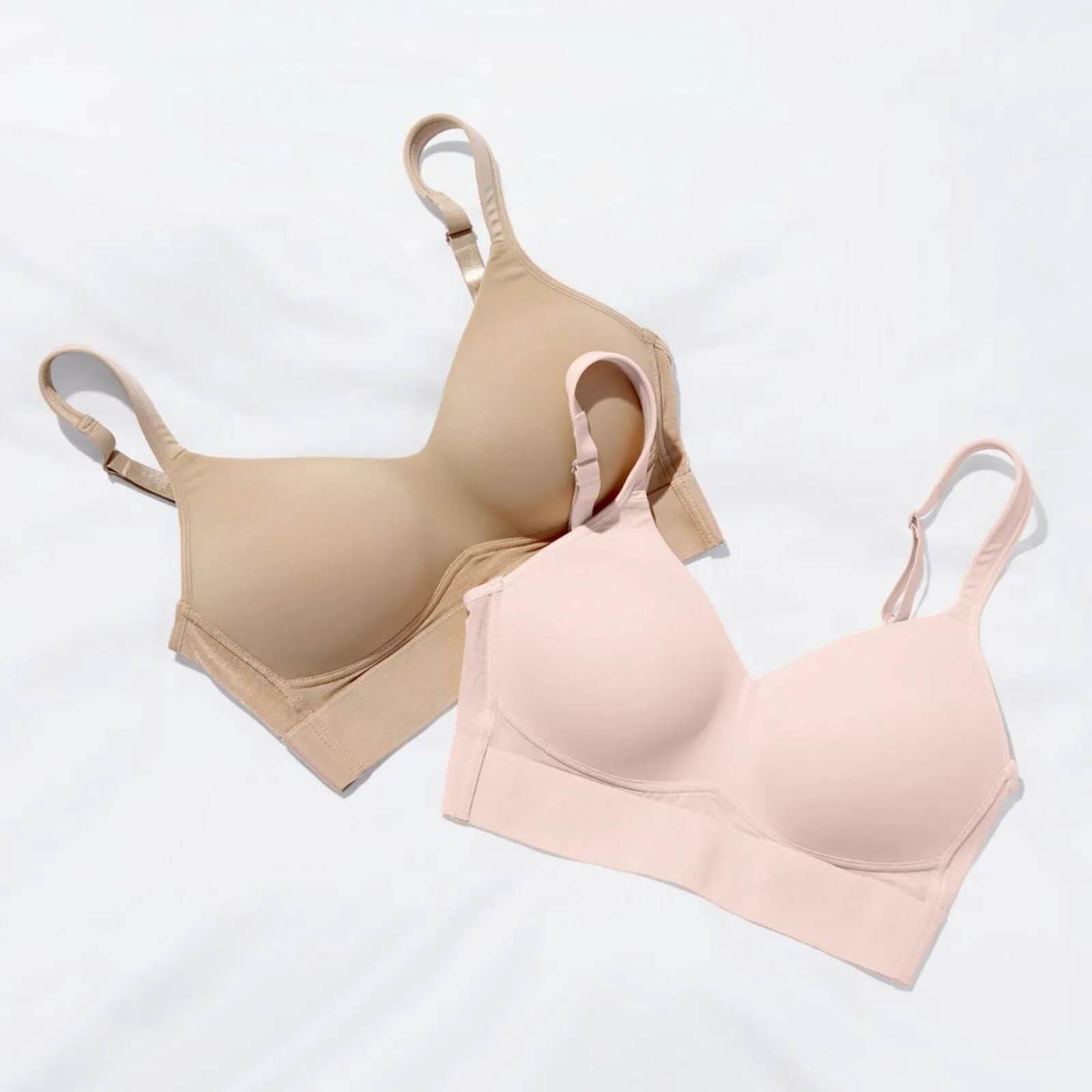 Rhonda Shear 2 Pack Mesh Back Molded Cup Bras Mocha/ Pink XL