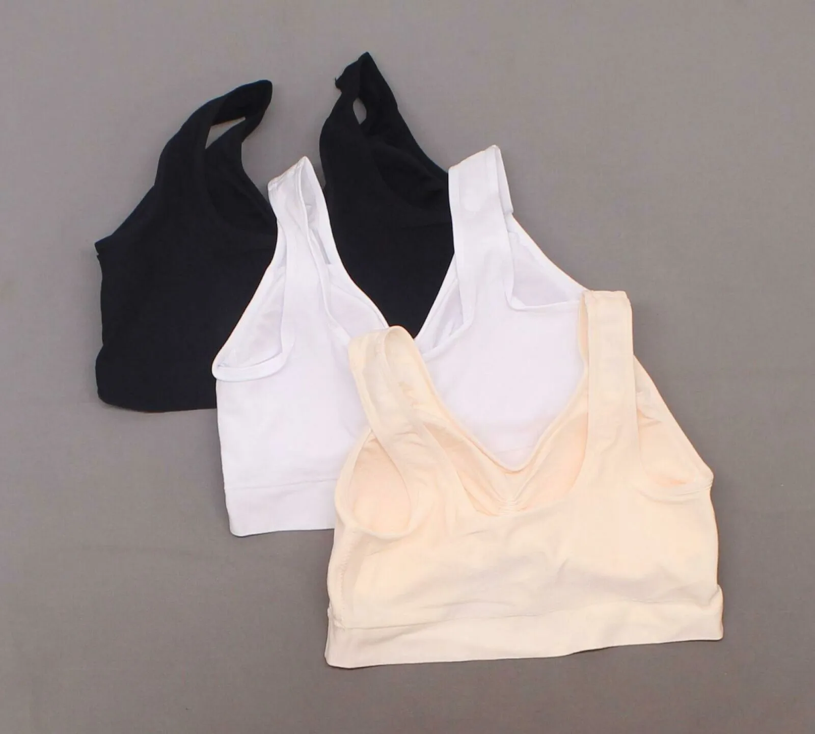 Rhonda Shear 3 Pack Jacquard Ahh Bras With Removable Pads Neutrals XL