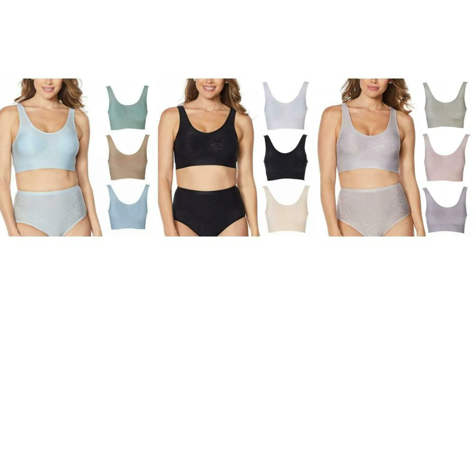 Rhonda Shear 3 Pack Jacquard Ahh Bras With Removable Pads