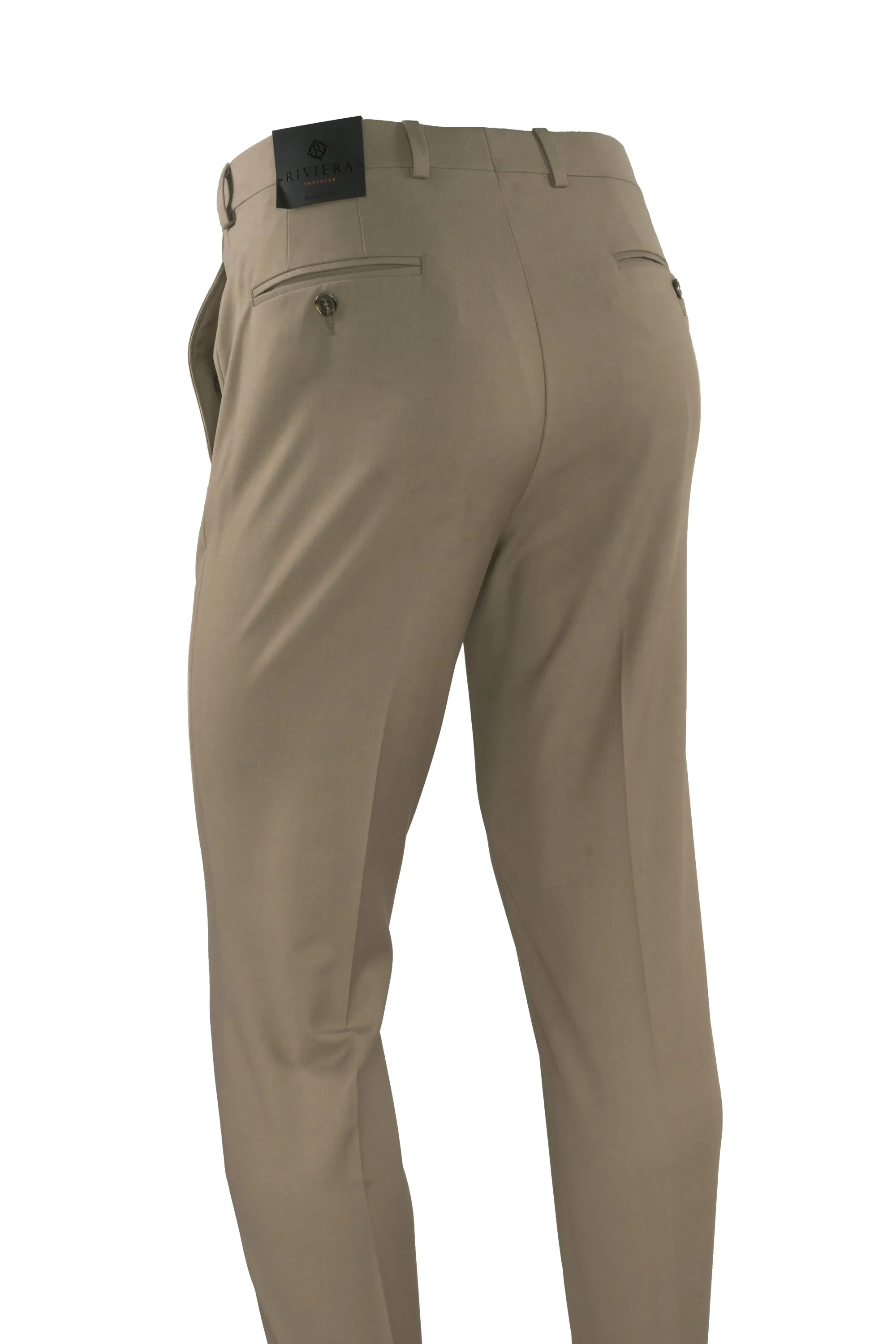 Riviera Traveler Flat Front Dress Pants Tan