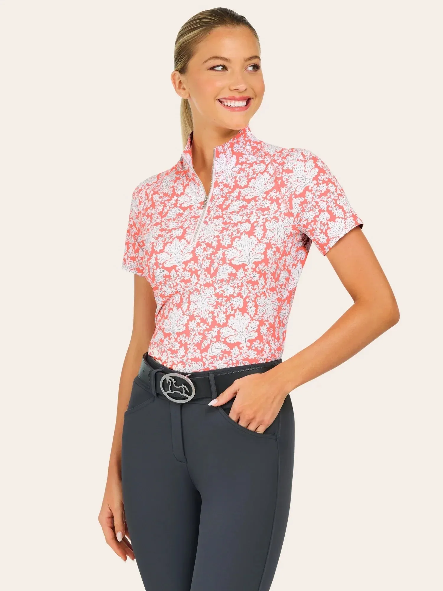 RJ Classics Lucy 1/4 Zip Short Sleeve Shirt