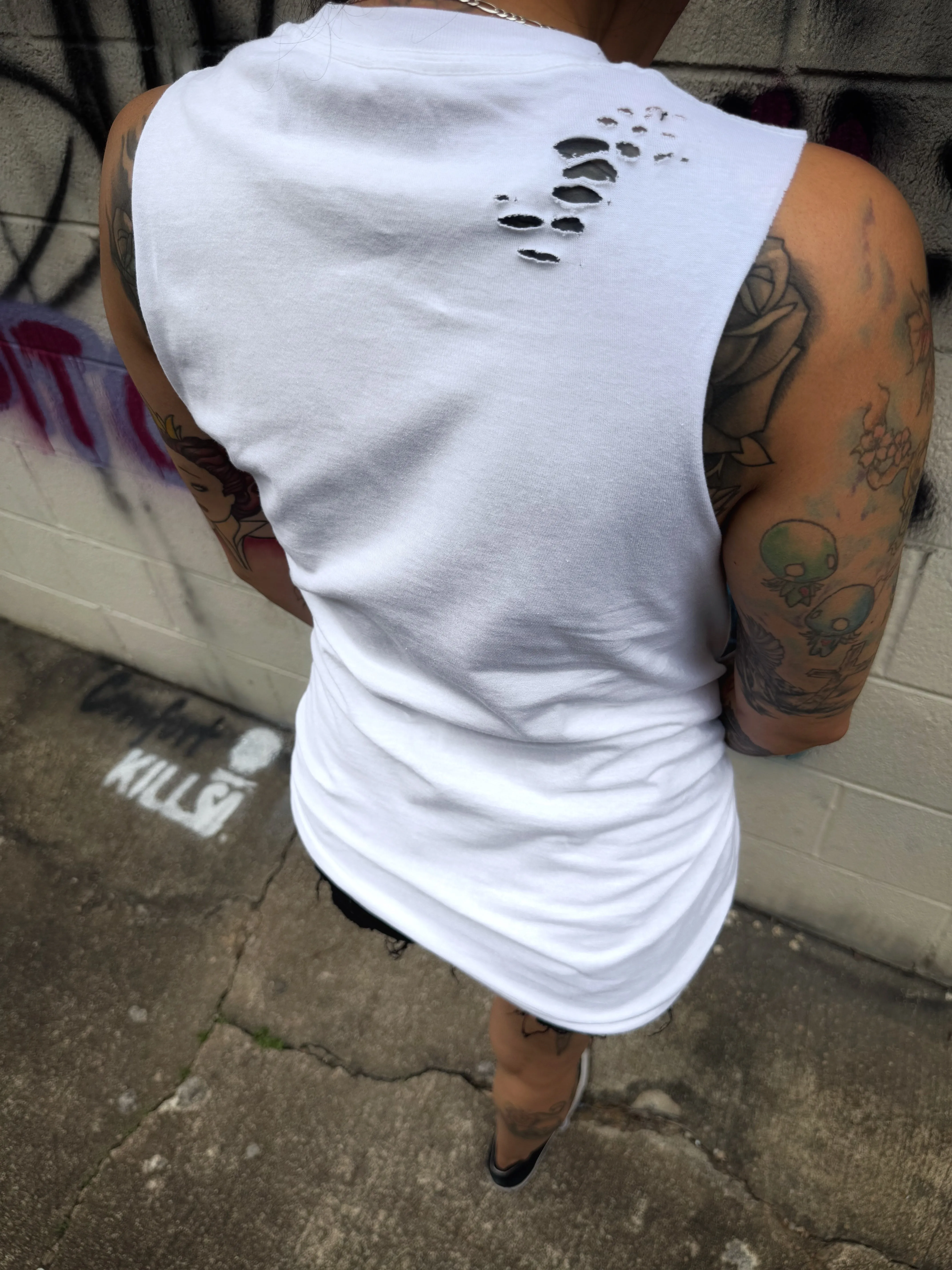 ROAD RASH WHITE TANK TOP - 1.0