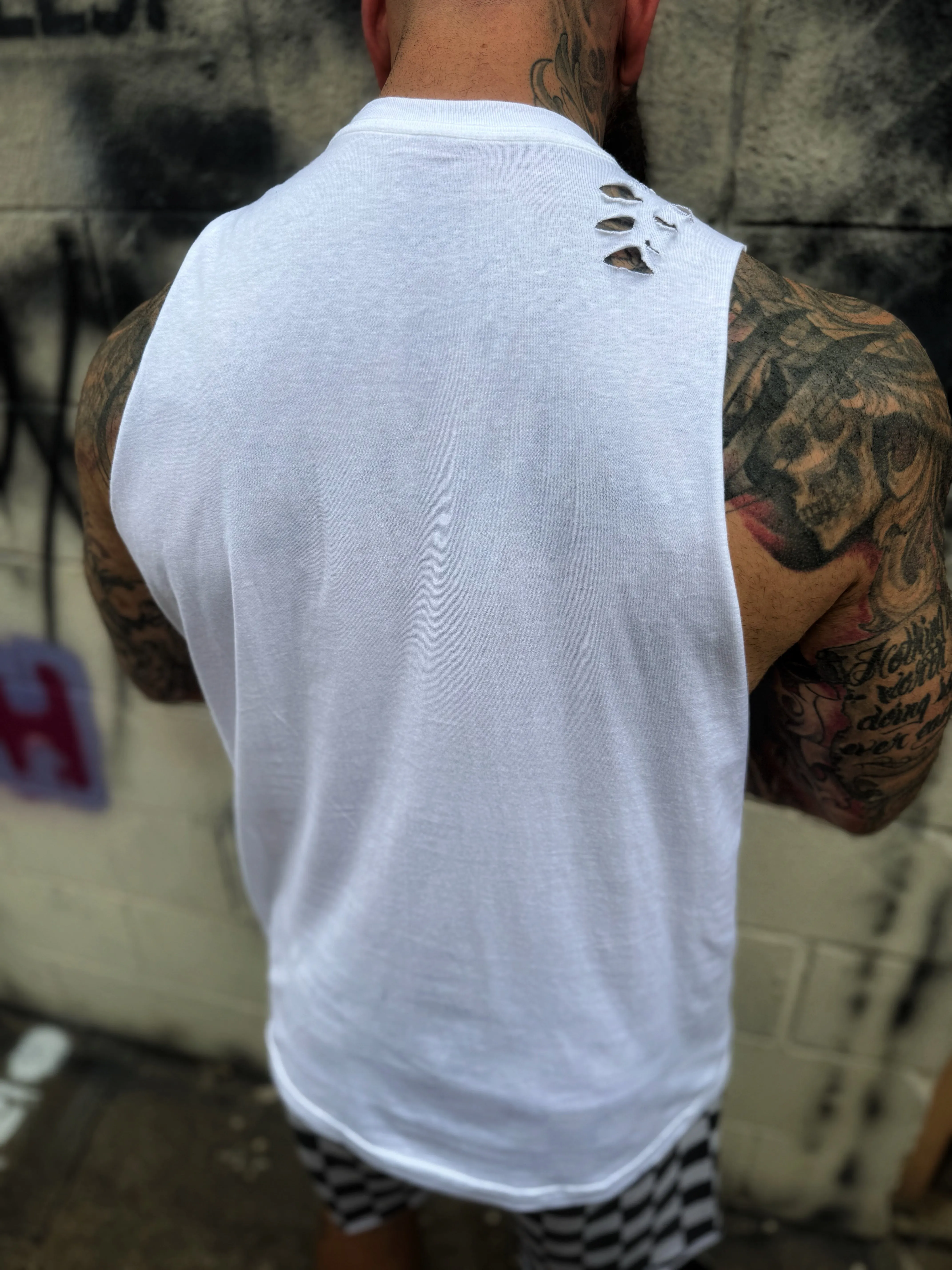ROAD RASH WHITE TANK TOP - 1.0