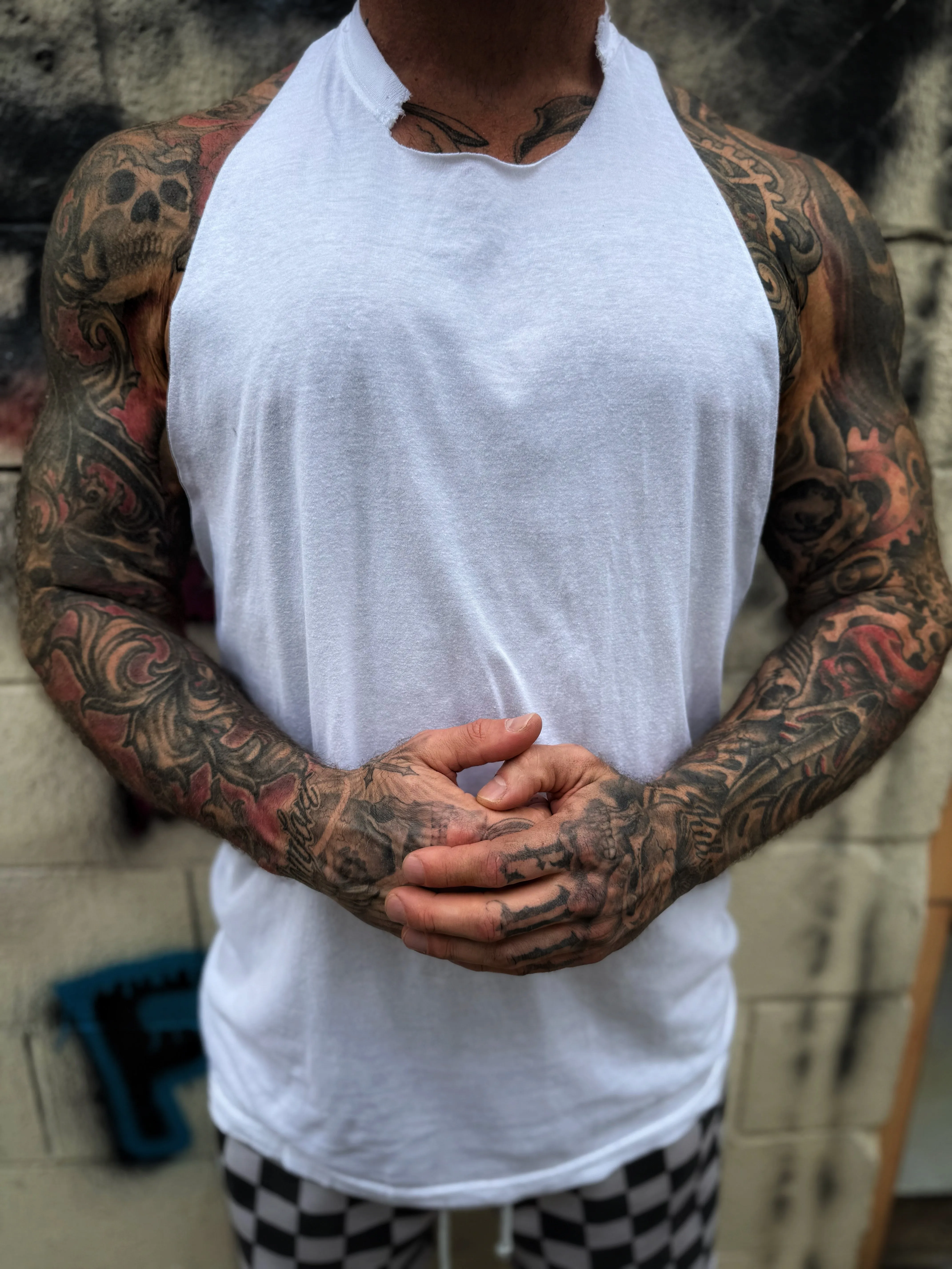 ROAD RASH WHITE TANK TOP - 1.0