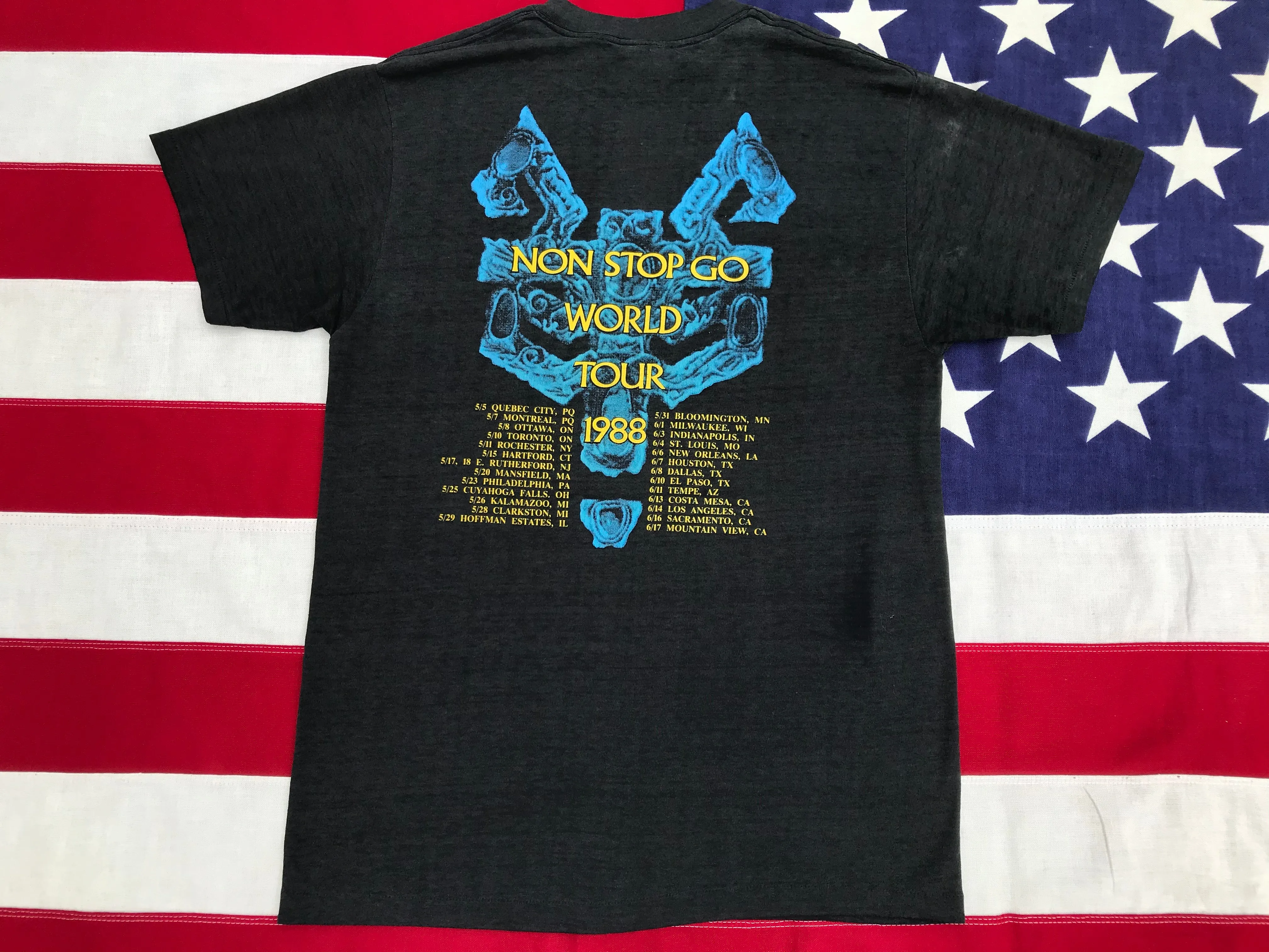 Robert Plant Non Stop Go World Tour 1988 Original Vintage Rock T-Shirt by Royal First Class Made in USA