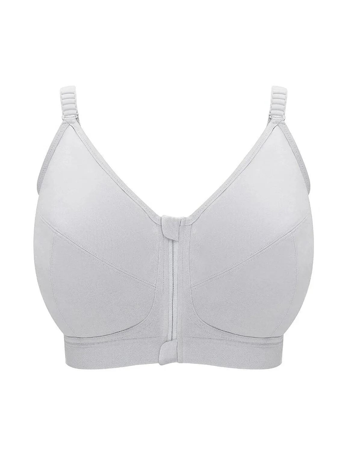 Royce - Fearne Organic Cotton Front Fastening Comfort Bra in Grey
