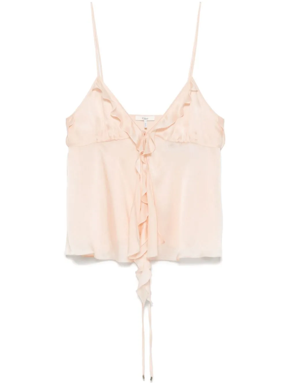 Ruffled silk top