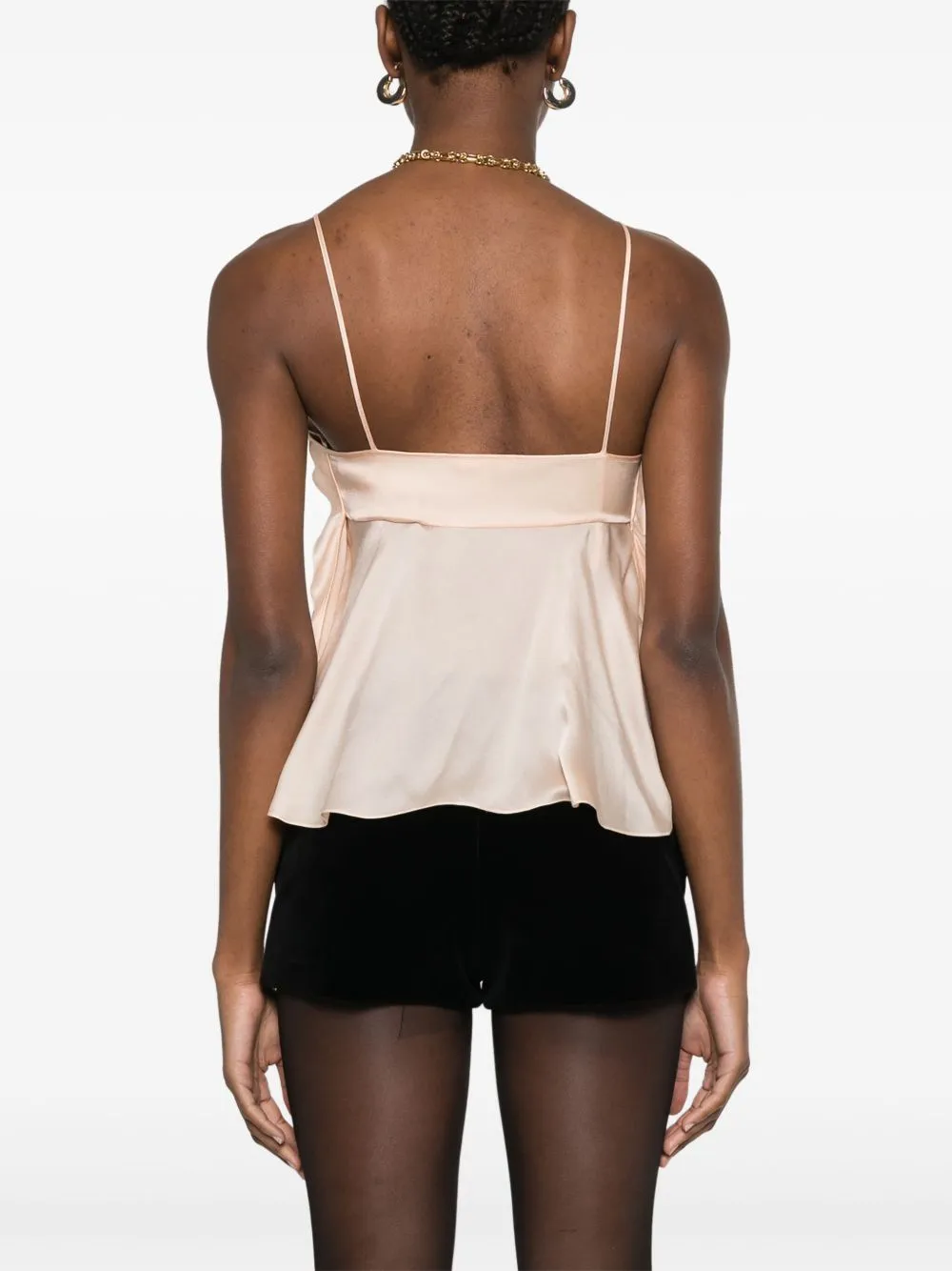 Ruffled silk top