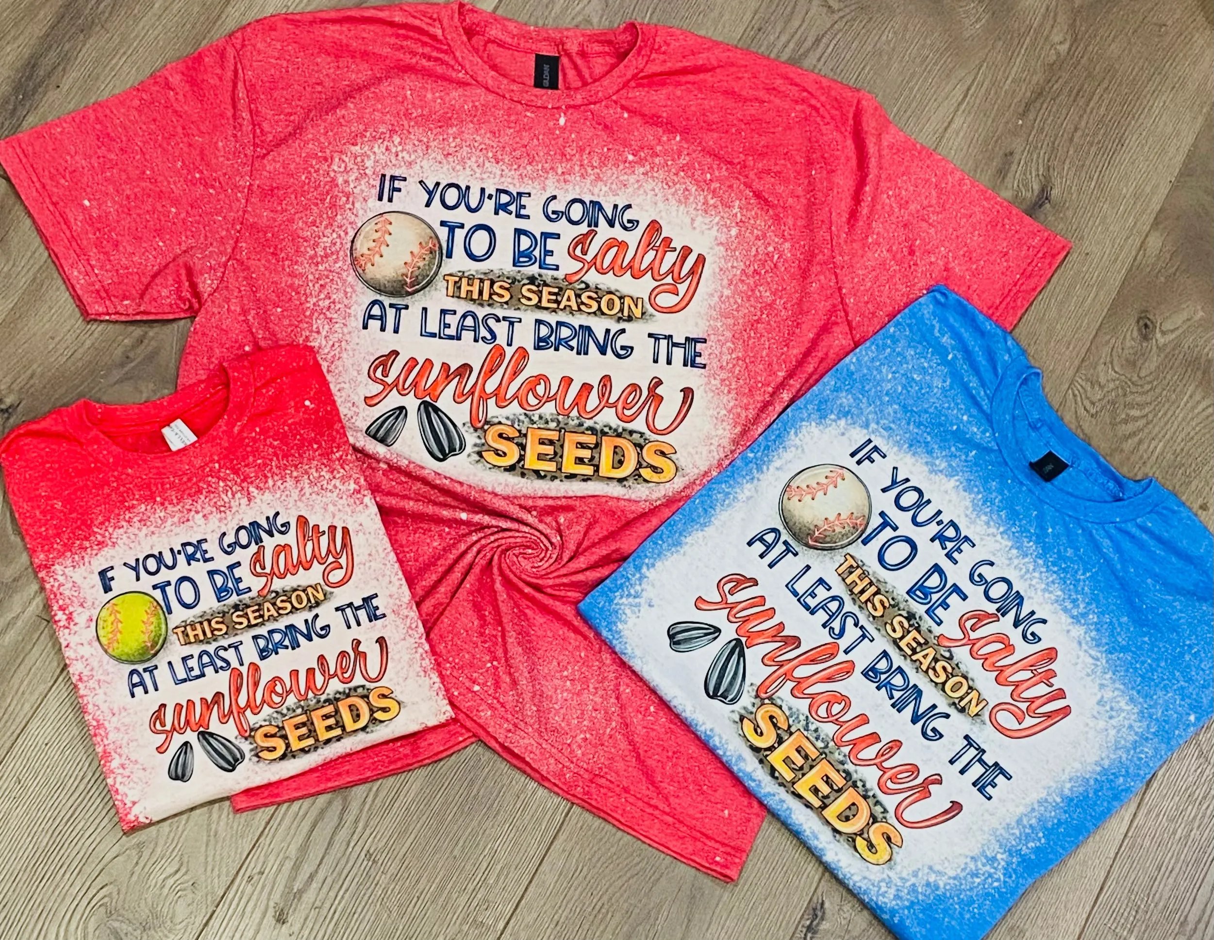 Salty Baseball or Softball Bleached Tee