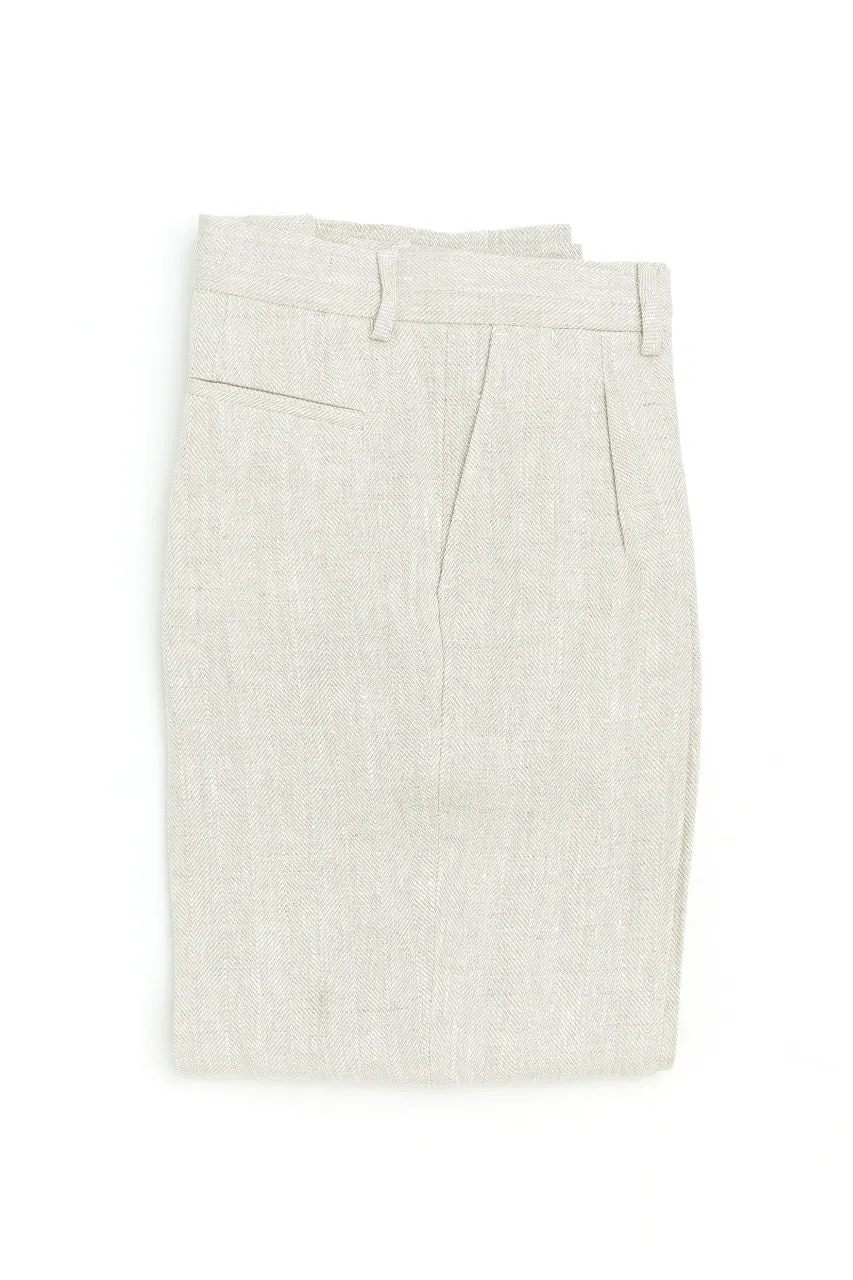 Salvatore Piccolo Pants Marcello KS96 Herringbone Linen
