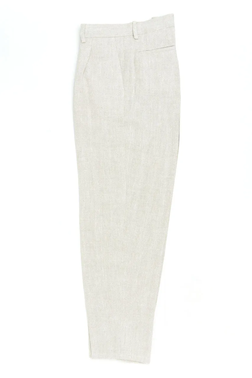 Salvatore Piccolo Pants Marcello KS96 Herringbone Linen
