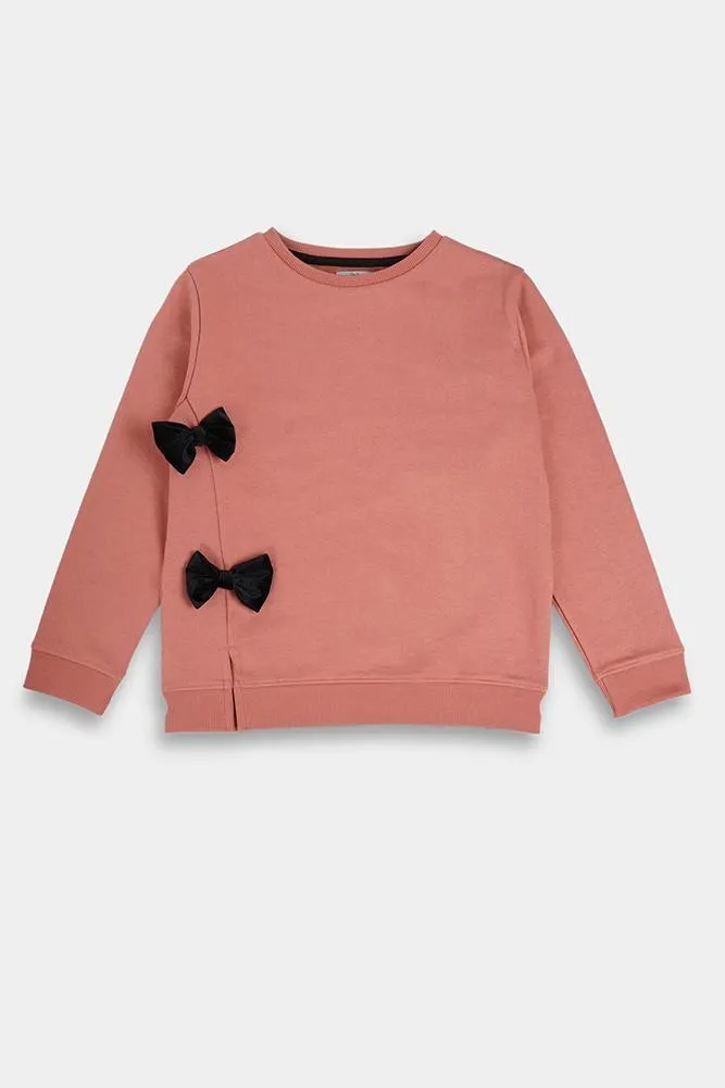 SAND BOW SWEATSHIRT JOGGER SET D (FLEECE)