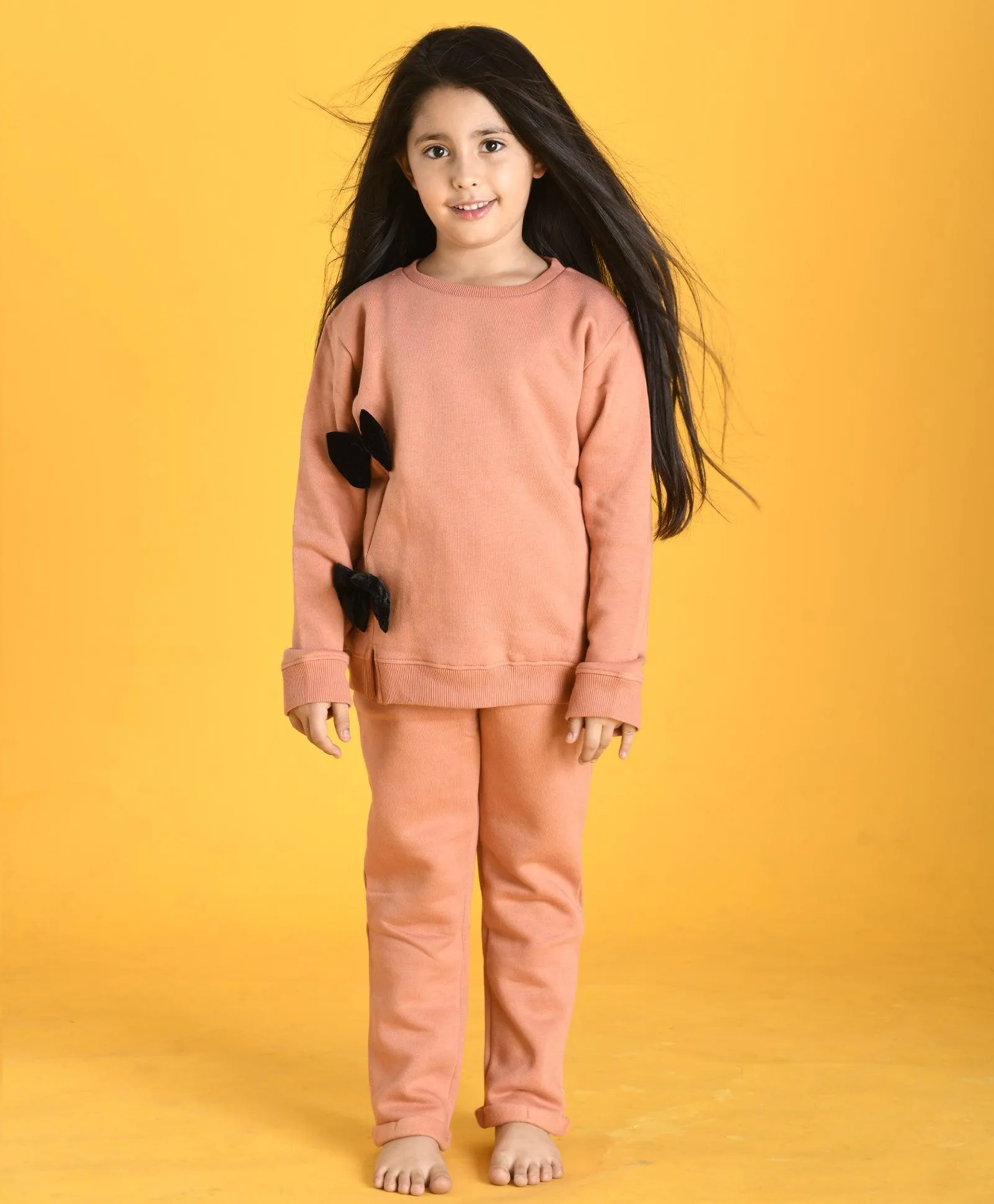 SAND BOW SWEATSHIRT JOGGER SET D (FLEECE)