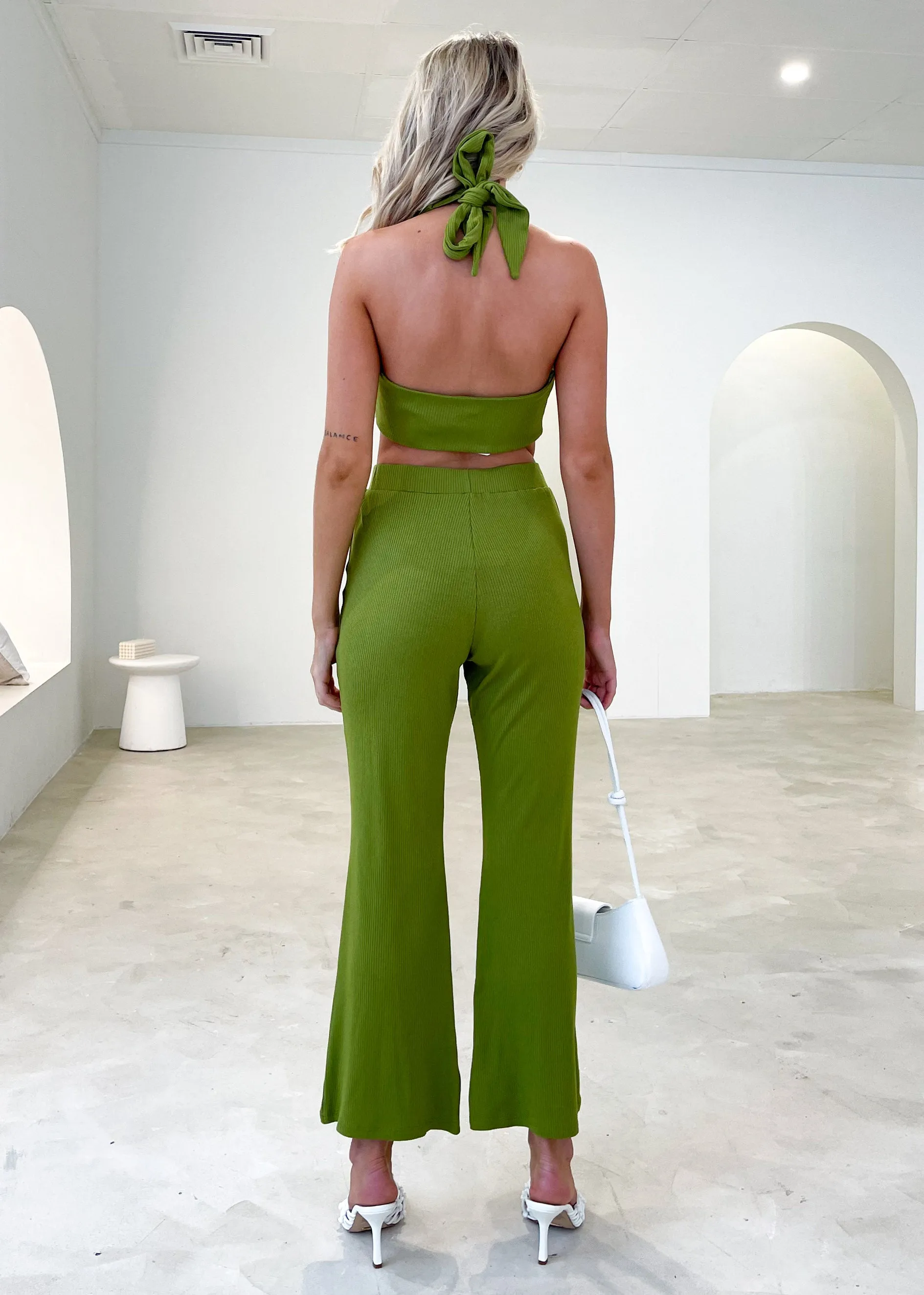 Saturday Sun Halter Crop - Olive