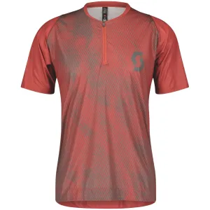 Scott Trail Vertic Zip Short Sleeve Mens Cycling Jersey - Red