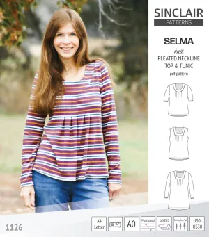 Selma knit top and tunic with round and square neckline options (PDF)