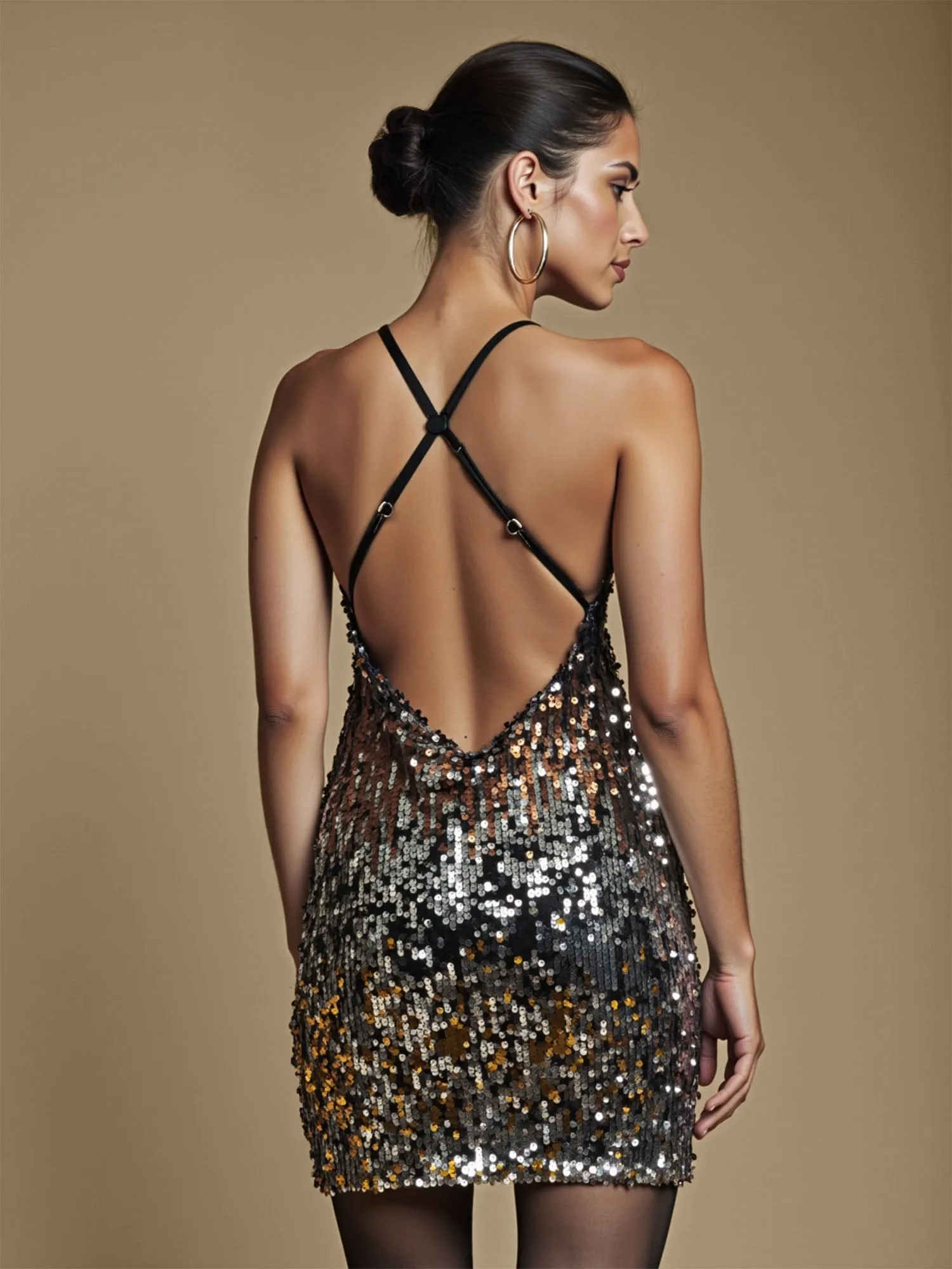 Sequin Spaghetti Strap Dress