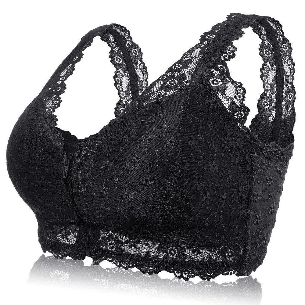 Sexy Comfort Front Zipper Cotton Lining Wireless Soft Bras