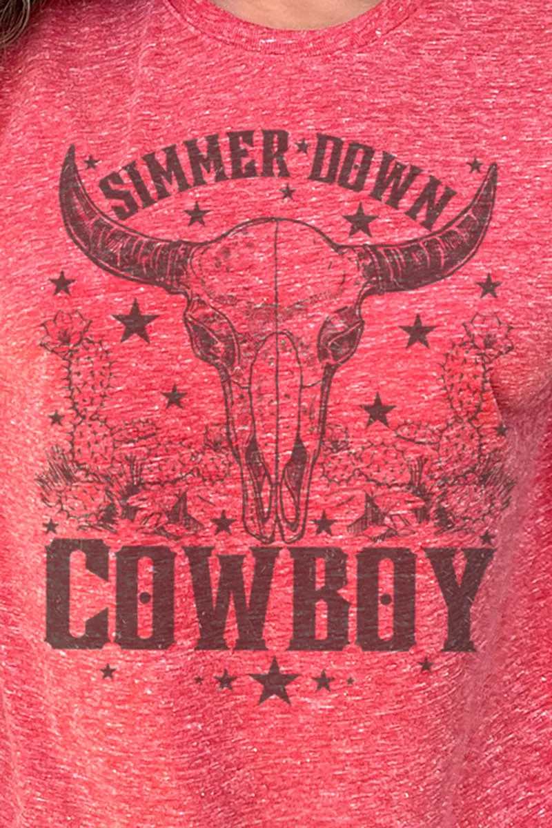 Simmer Down Cowboy Melange Jersey Tee