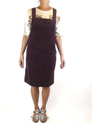 Skin and Threads purple cord pinafore dress with back buttons size 2 (best fits 10)