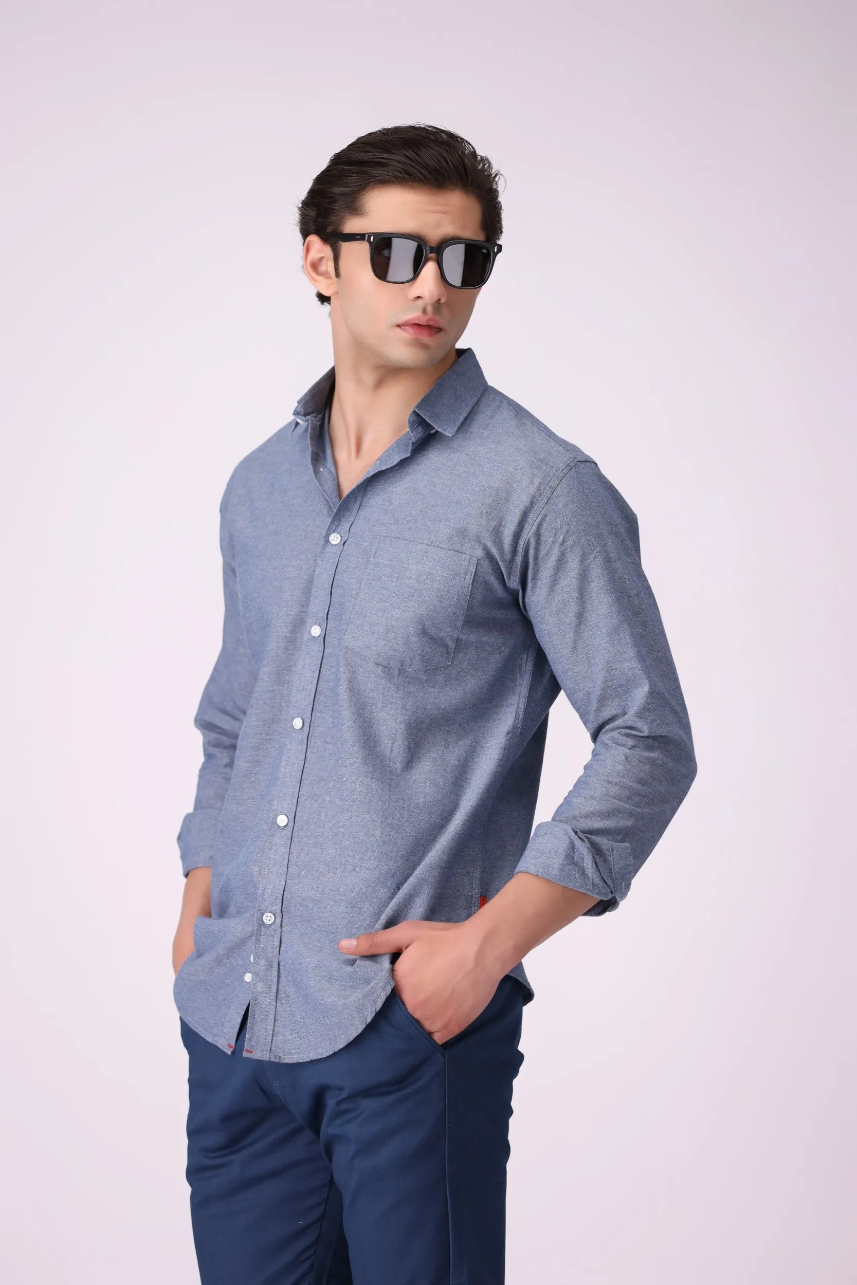 SkyBlue Regular-Fit Shirt