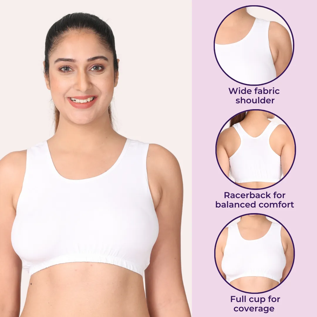 Sleep Bra | Lounge Bra | Non Padded | Non Wired | Full Coverage | Racerback | Pack Of 3