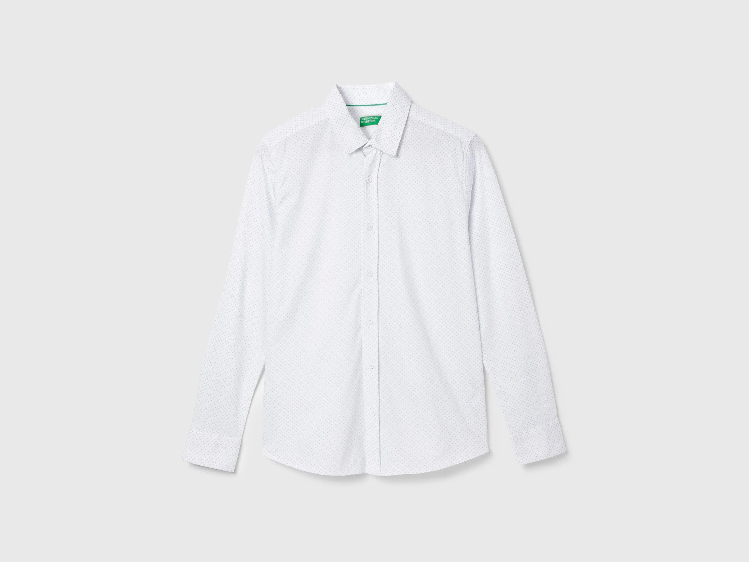 Slim Fit Spread Collar Printed Shirt