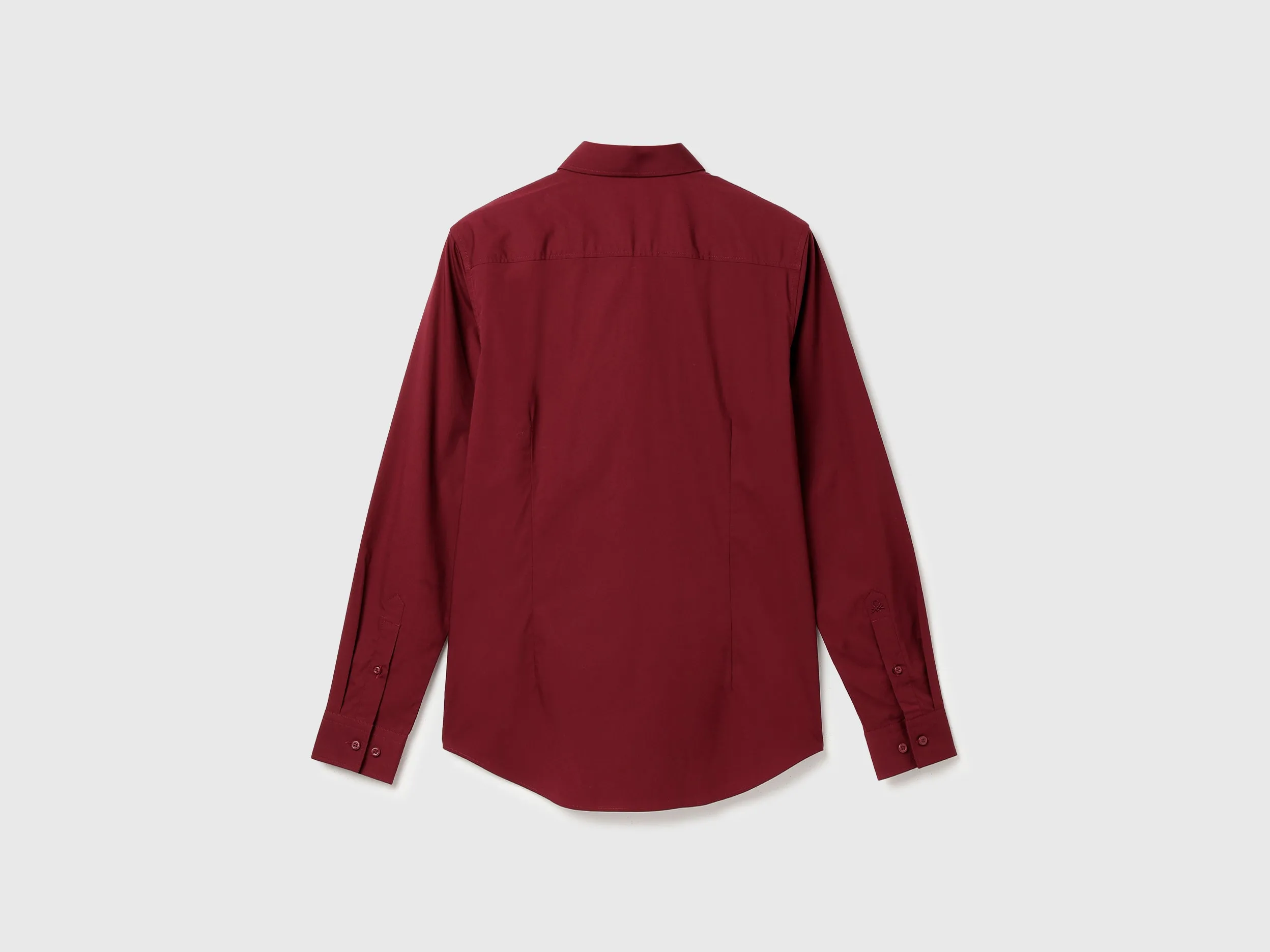 Slim Fit Spread Collar Solid Shirt