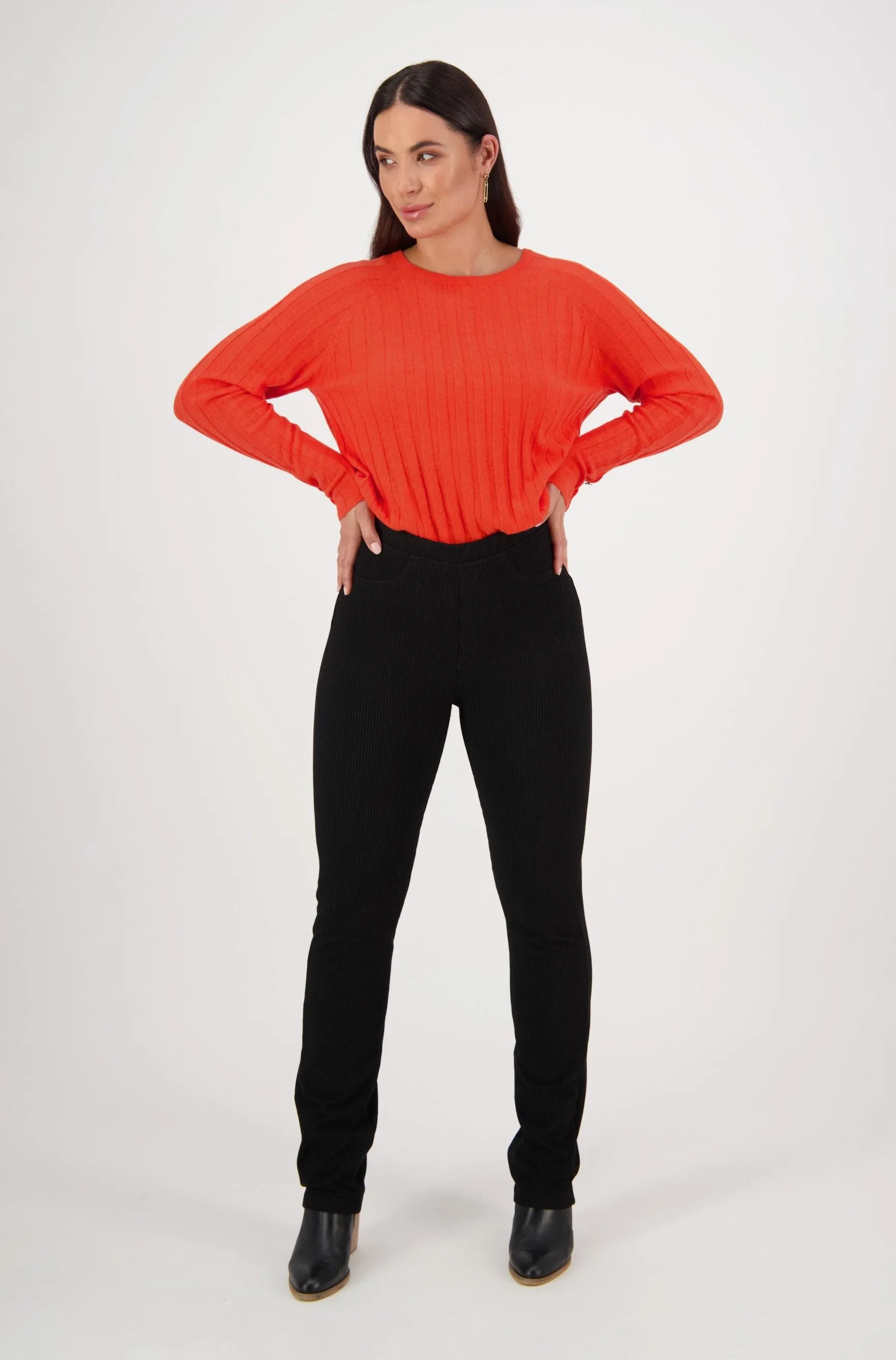 Slim Leg Full Length Cord Pull On - Plush
