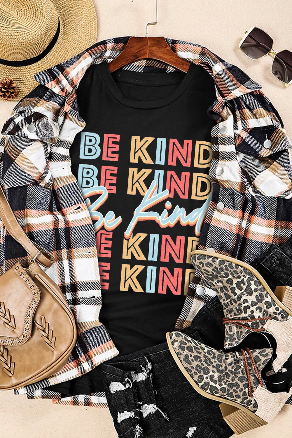 Slogan Graphic Printed Crew Neck T Shirt