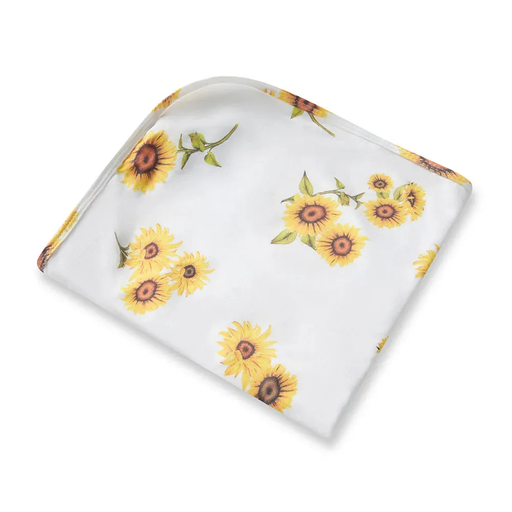 Snuggle Hunny Baby Jersey Wrap & Topknot Set - Sunflower