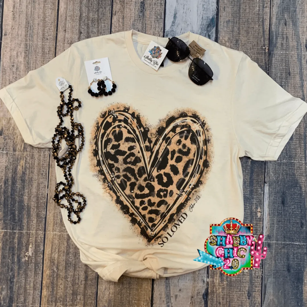 So Loved Leopard Heart Tee