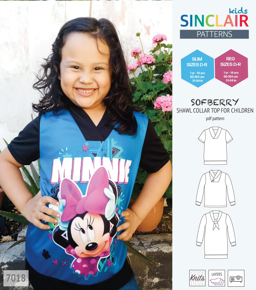 Sofberry shawl collar top for children (PDF)